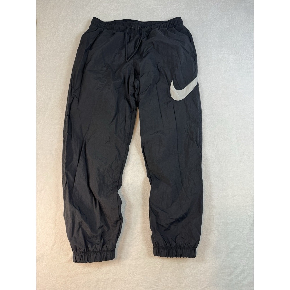 Nike Pants Womens Medium Black Loose Fit Mid Rise Swoosh Track Joggers